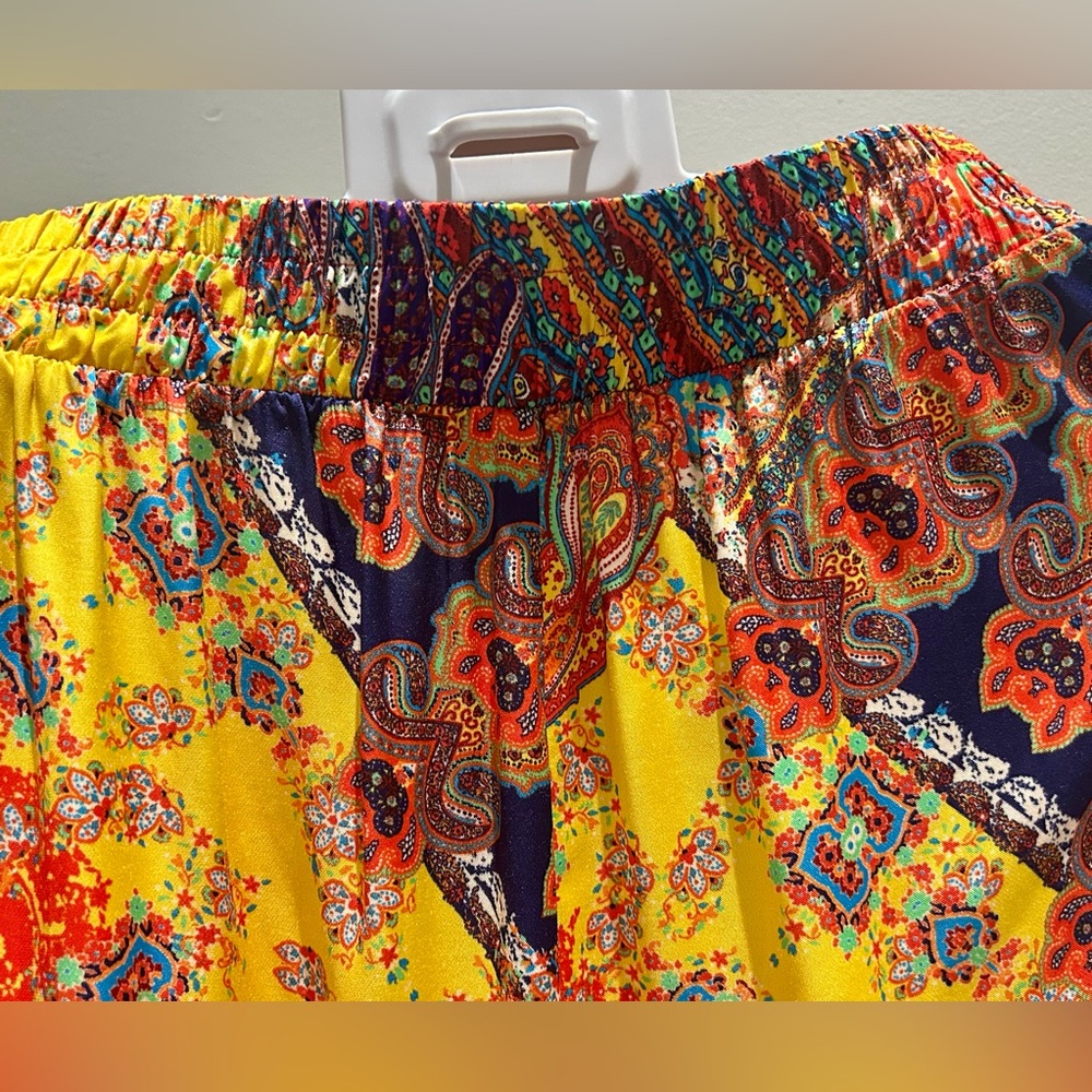 L'AGENCE-  Lillian-Multicolor Paisley Scarf Wide-Leg Pants - Picture 10 of 14